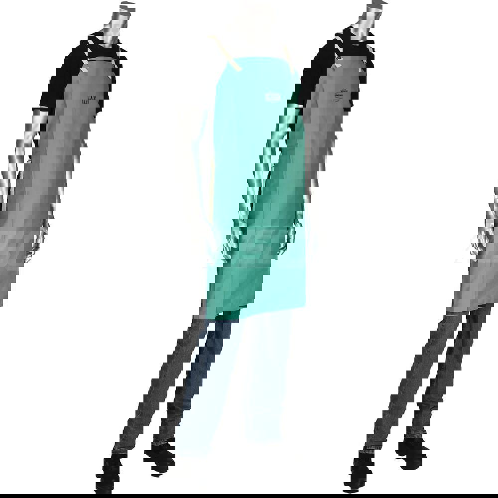 Bib Apron: Flame-Resistant, 9 oz, Cotton Sateen, 42