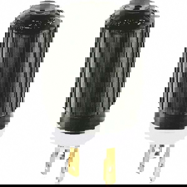 Locking Inlet: Plug, Industrial, L8-30P, 480V, Black & White