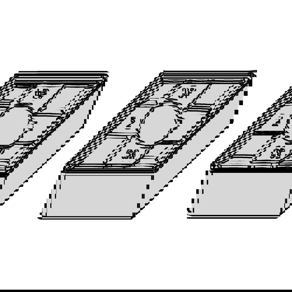 Turning Inserts; Relief Angle: 0.000 ; Corner Radius (mm): 0.80 ; Corner Radius (Inch): 1/32 ; Corner Radius (Decimal Inch): 0.0313 ; Included Angle: 55 ; Manufacturer Grade: KCU10B