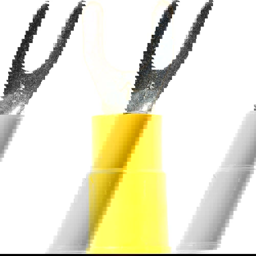 Fork Terminal: Yellow, Insulated, Crimp