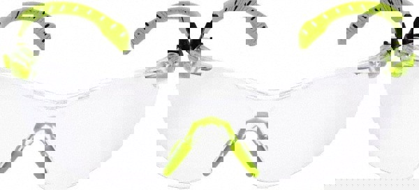 Solus 1000-Series Safety Glasses, Black/Green Plastic Frame, Clear Polycarbonate Lens