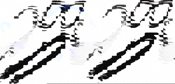 Solus 1000 Series Safety Glasses, Black/Blue Plastic Frame, Clear Polycarbonate Lens