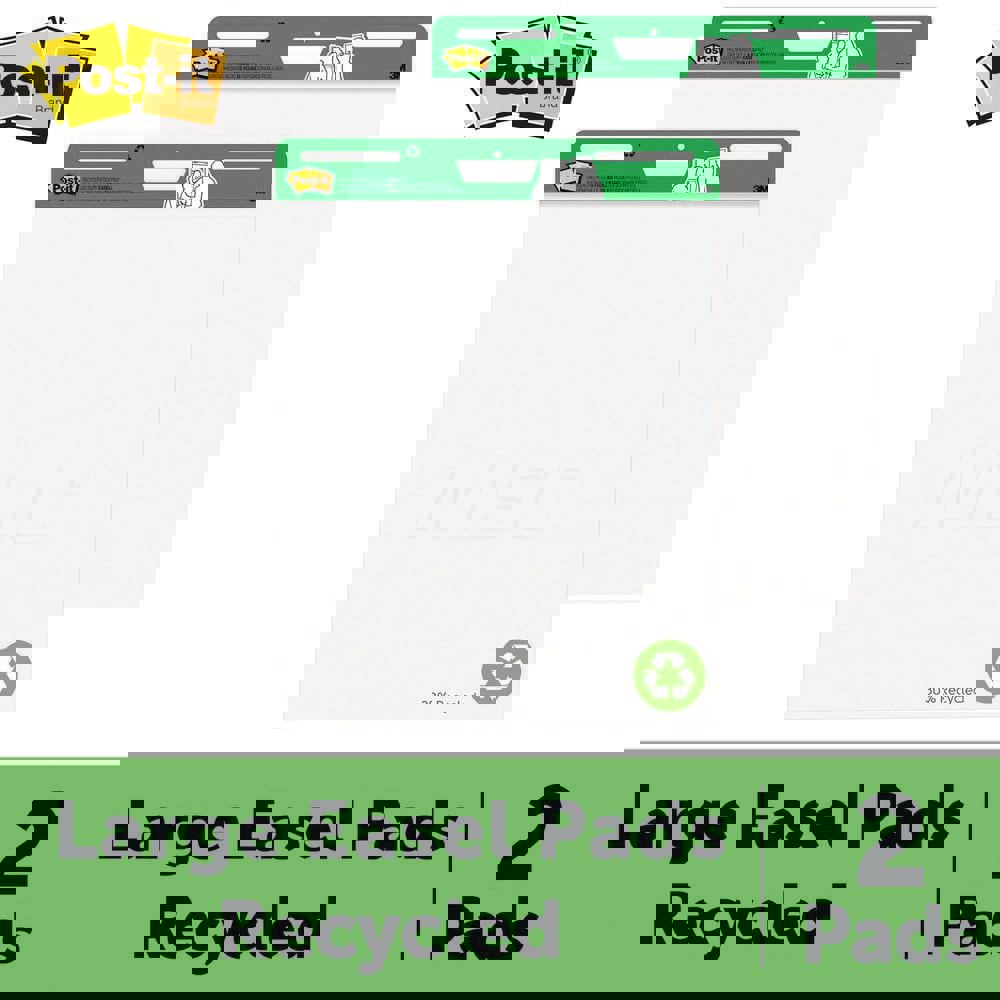 Easel Pads & Accessories; Display/Marking Boards Accessory Type: Easel Pads; For Use With: Easel Stands; Detailed Product Description: Post-it Super Sticky Easel Pad 559RP, 25 in. x 30 in. Recycled, 2 pk; Width (Inch): 25; Color: White