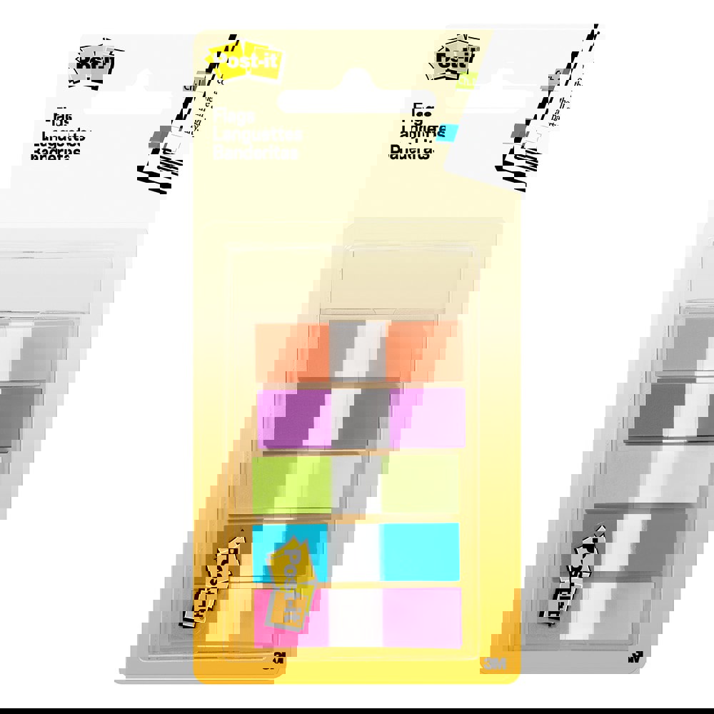 Self-Stick Page Flags; Style: Flag ; Color: Multi-Color ; Size: 0.47 in x 1.7 in ; UNSPSC Code: 44120000