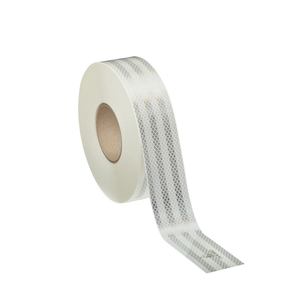 DOT Conspicuity Tape; Color: White ; Tape Material: Pressure Sensitive Adhesive ; Width (Inch): 3 ; Length (Feet): 150 ; UNSPSC Code: 31201516