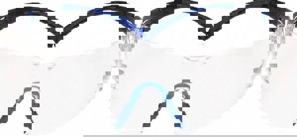 SecureFit Protective Eyewear, 400 Series, Black/Blue Plastic Frame, Clear Polycarbonate Lens