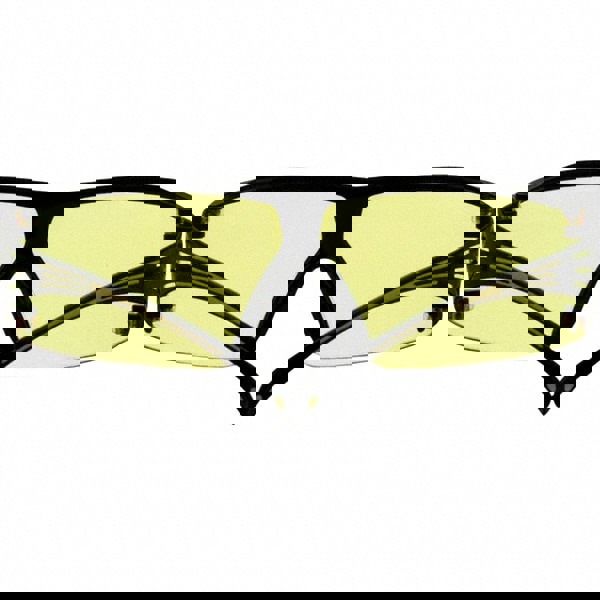 Safety Glass: Scratch-Resistant, Polycarbonate, Amber Lenses, Frameless, UV Protection