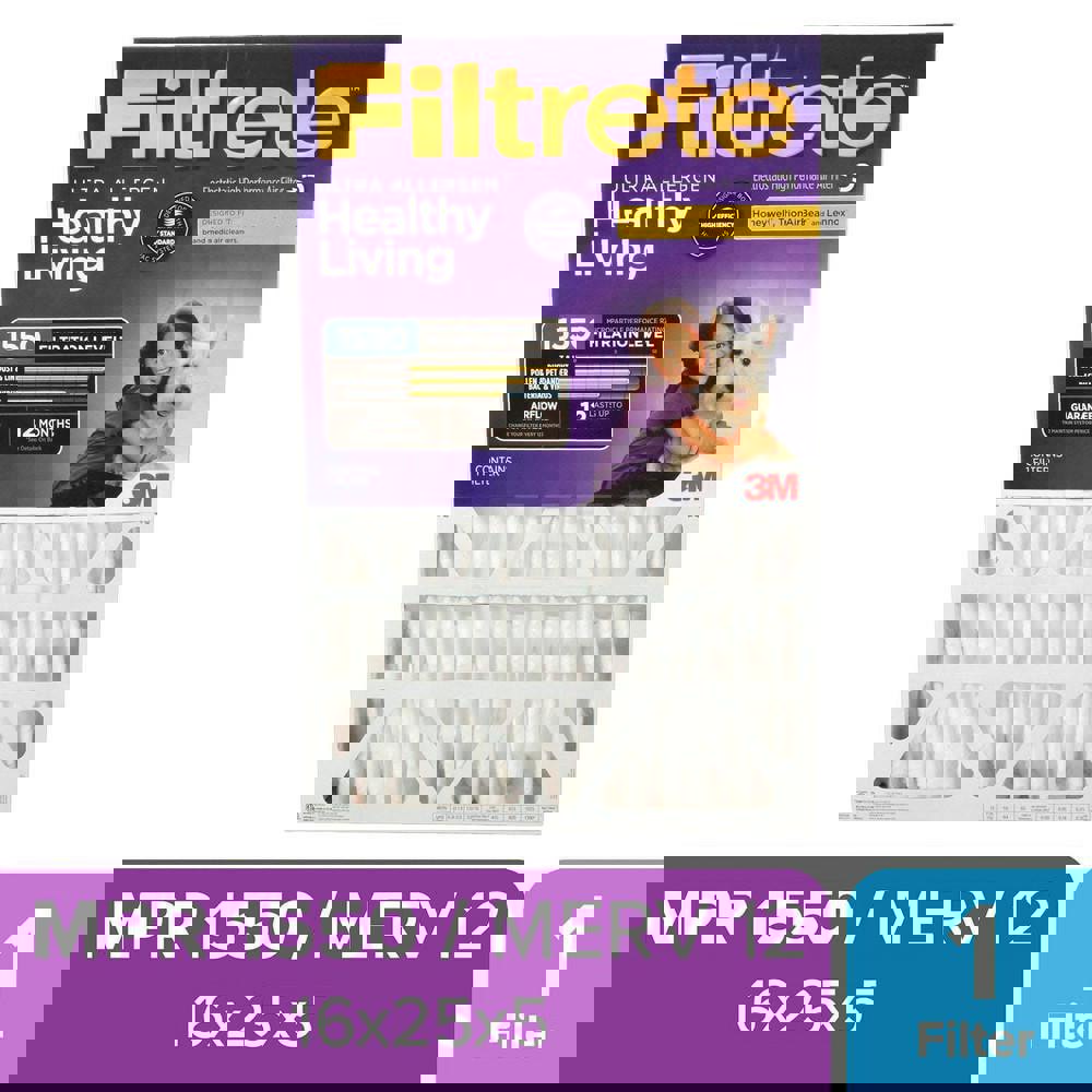 Pleated Air Filter: 16 x 25 x 5