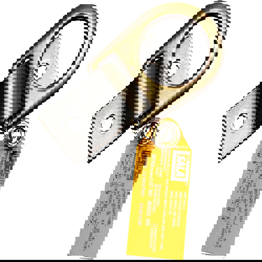 Anchors, Grips & Straps; Product Type: D-Ring Plate Anchor ; Material: Zinc-Plated Steel ; Connection Opening Size: 0.5000 ; Color: Silver; Yellow ; Connection Type: D-Ring ; Standards: OSHA 1910; OSHA 1926