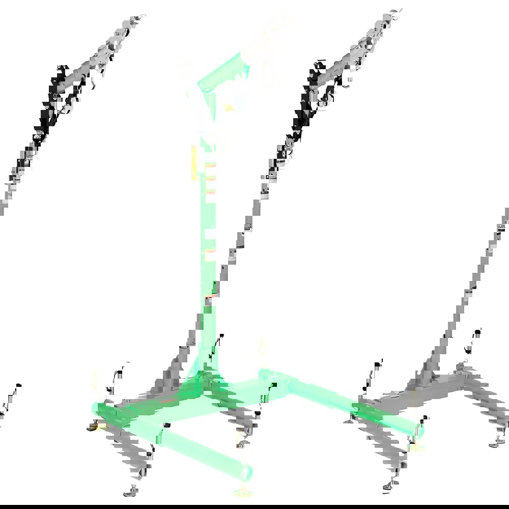 Confined Space Entry & Retrieval Bases & Booms; Type: Davit Hoist System; Ladder Safety System ; Material: Aluminum ; Color: Green; Silver ; Includes: 2.75-3.5 Ft Adjustable Level; Portable Install; Integrated 5,000 Lb Mast Anchorage Point