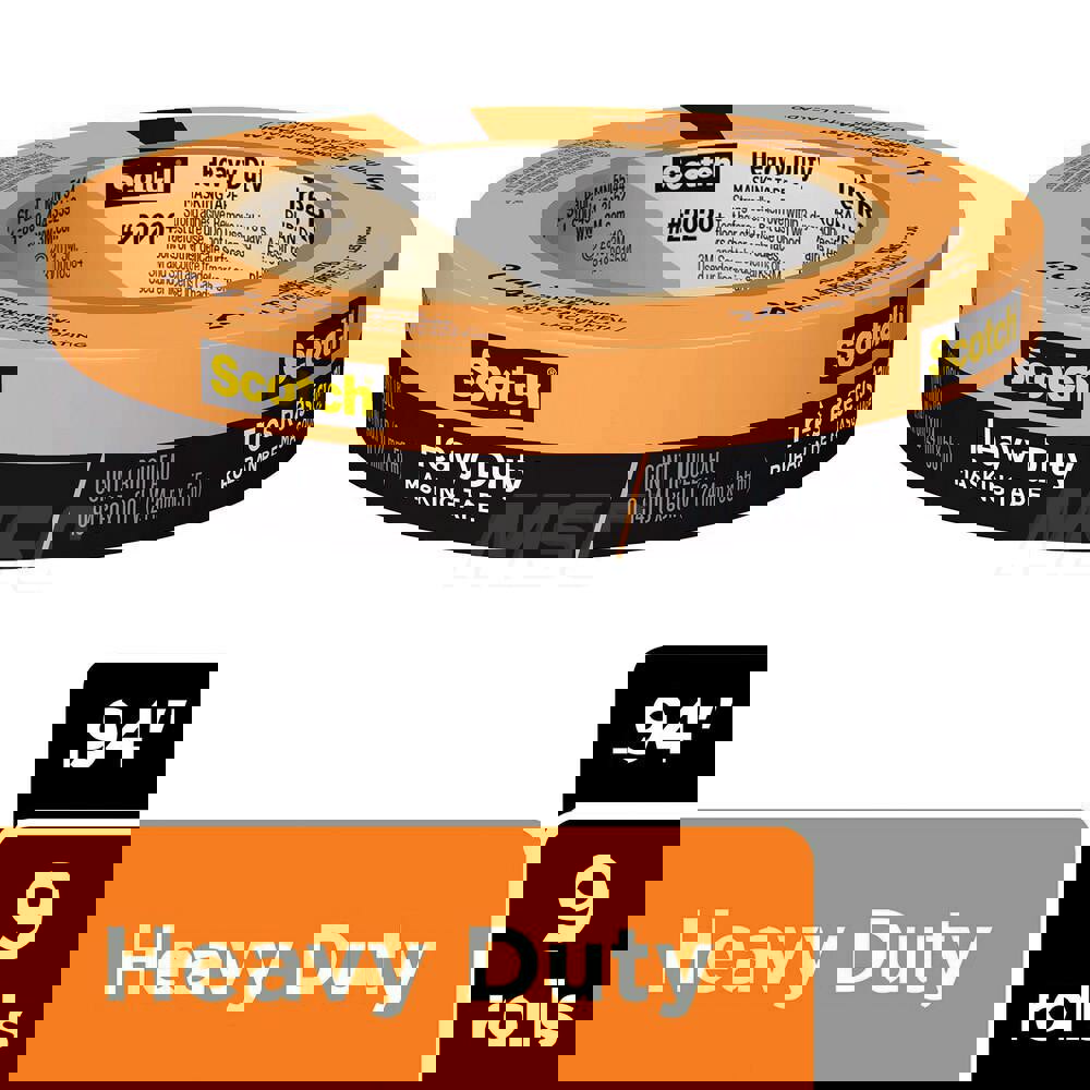 Masking Tape: 24 mm Wide, 60.1 yd Long, Orange