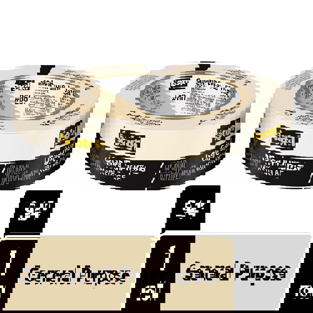 Masking & Painters Tape; Tape Type: Masking Tape ; Tape Material: Paper ; Length (Meters): 55 ; Thickness (mil): 9.25 ; Color: Tan ; Series: 2050-24AP