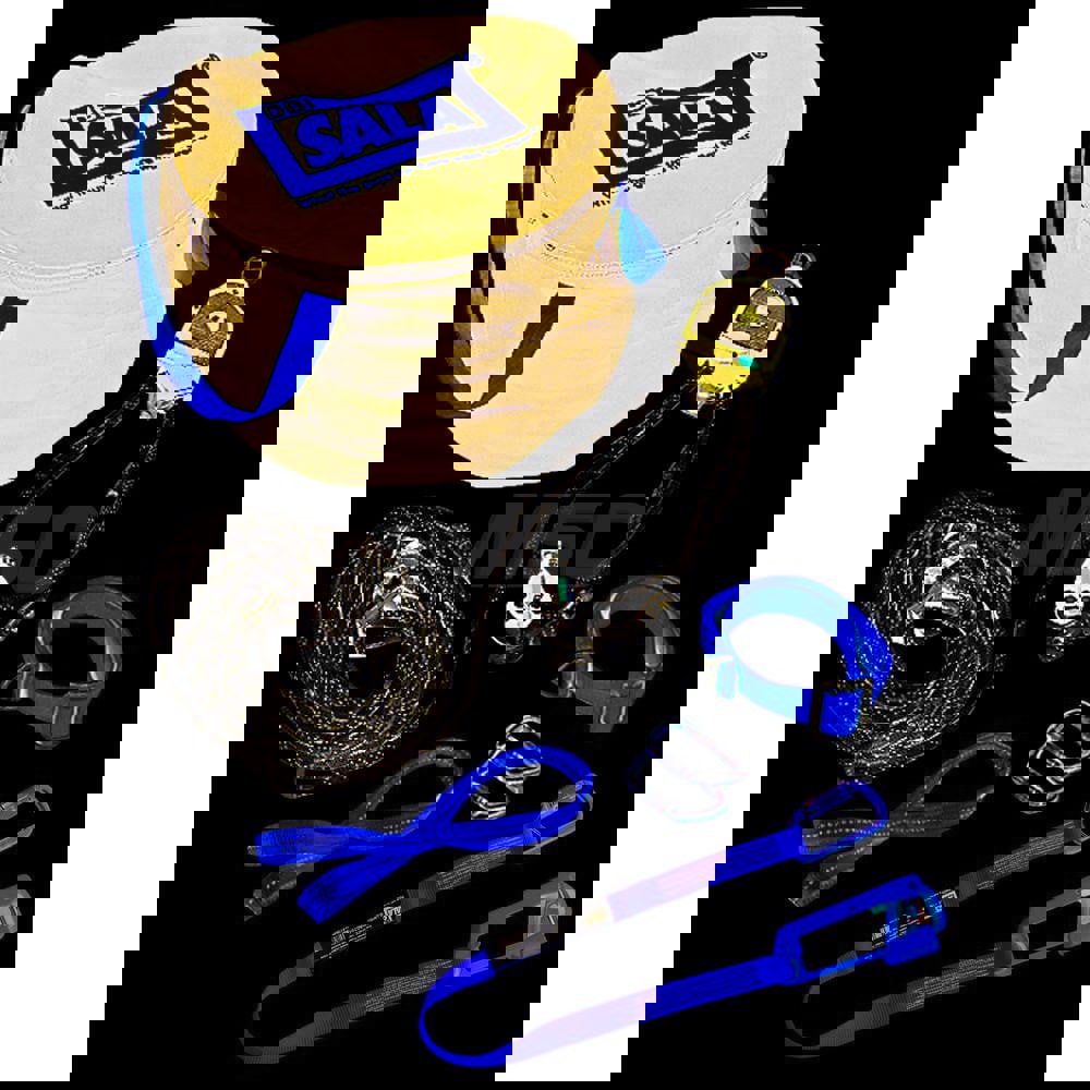 Fall Protection Kits; Kit Type: Rescue ; Load Capacity: 500 ; Application: General Industry ; Lanyard Length: 100ft ; Material: Polyester ; Color: Blue