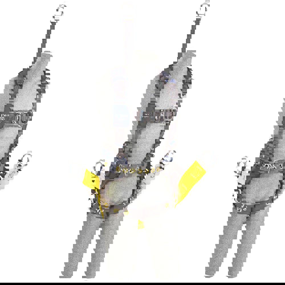 Fall Protection Harnesses: 420 Lb, Vest Style, Size Large, For Climbing Positioning Derrick & Oil Rig, Polyester, Back & Front