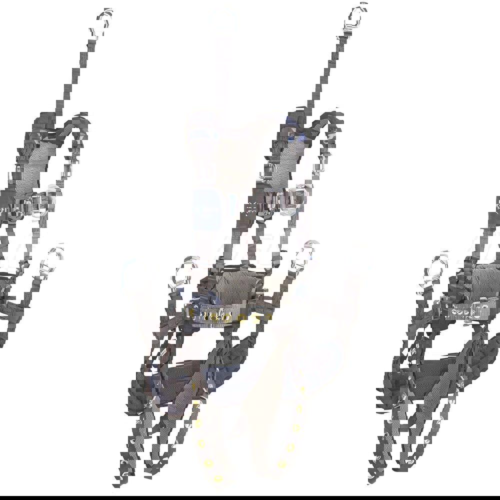 Fall Protection Harnesses: 420 Lb, Vest Style, Size X-Large, For Climbing Positioning Derrick & Oil Rig, Polyester, Back & Front