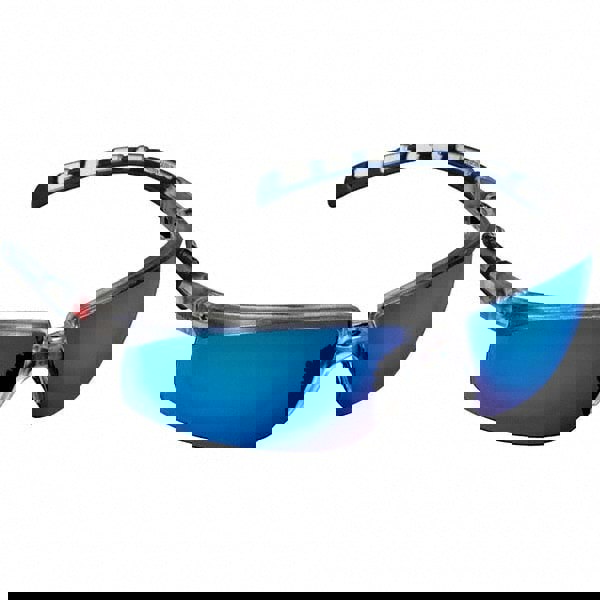 Safety Glass: Anti-Fog & Scratch-Resistant, Polycarbonate, Blue Mirror Lenses, Full-Framed