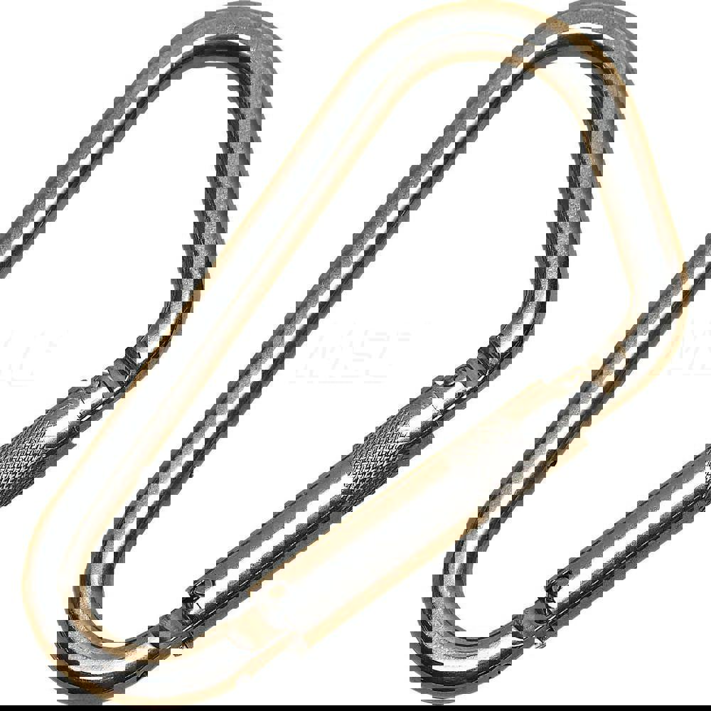 Carabiners; Gate Type: Auto Locking ; Gate Width: 2 ; Inside Length: 2in ; Narrow End Inside Width: 6.875 ; Material: Stainless Steel ; Color: Silver