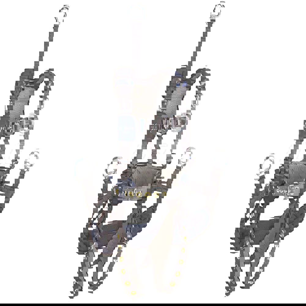 Fall Protection Harnesses: 420 Lb, Vest Style, Size Large, For Climbing Positioning Derrick & Oil Rig, Polyester, Back & Front