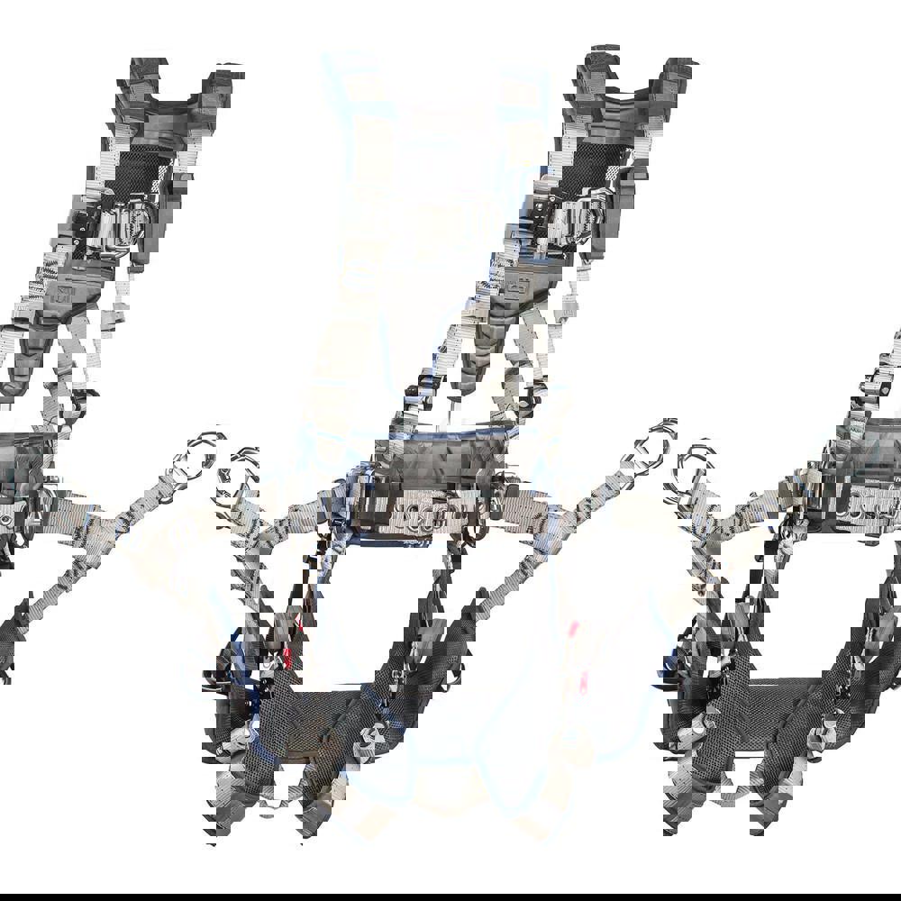 Fall Protection Harnesses: 420 Lb, Tower Climbers Style, Size Medium, For Climbing & Positioning, Polyester, Back Front & Side