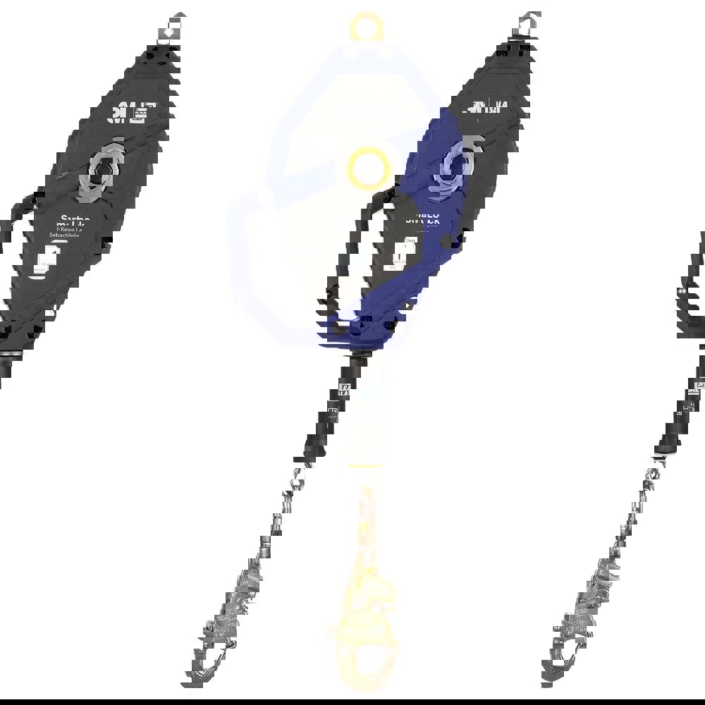 Self-Retracting Lanyards, Lifelines & Fall Limiters; Length (Feet): 50.000 ; Housing Material: Glass-Filled Nylon ; Unit Connector: Snap Hook ; Extended Length: 50.00 ; Capacity (Lb.): 420 ; Lifeline Material: Galvanized Steel