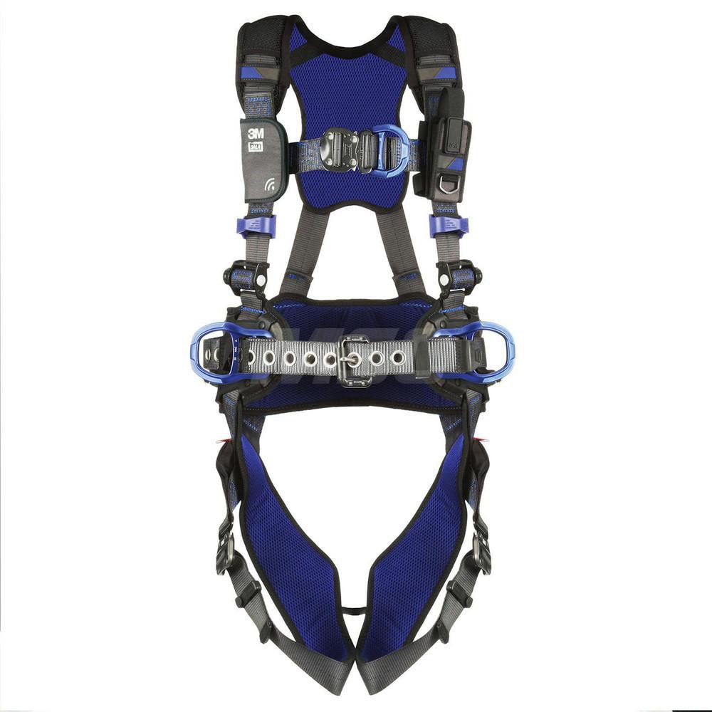 Fall Protection Harnesses: 420 Lb, Size 2X-Large, For Climbing Positioning & Wind Energy, Back Front & Hips