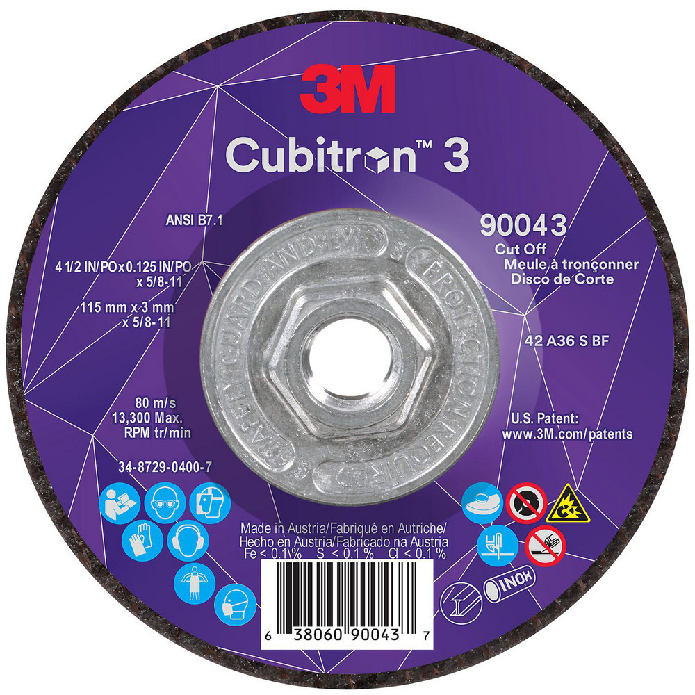 Depressed-Center Wheels; Wheel Diameter (Inch): 4-1/2 ; Wheel Thickness (Inch): 1/8 ; Hole Thread Size: 5/8-11 ; Wheel Type: Type 27 ; Abrasive Material: Precision Shaped Ceramic ; Grit: 36
