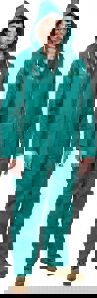 Coveralls: Size M, Green, Nylon & PVC