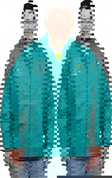 Rain Jacket: Size 2XL, Green, Nylon, Polyester & PVC