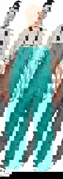 Bib Overalls: Size L, Green, Nylon & PVC