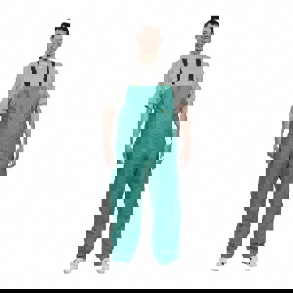 Bib Overalls: Size M, Green, Nylon & PVC