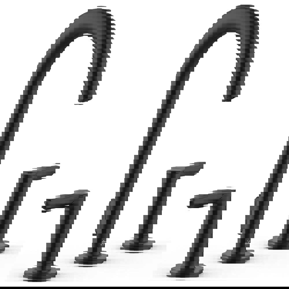 Lavatory Faucets; Spout Type: High Arc ; Handle Type: Lever ; Mounting Centers: 8 (Inch); Finish/Coating: Matte Black