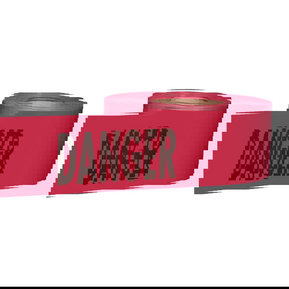 Barricade & Flagging Tape; Tape Type: Tape; Marked; ANSI Warning ; Legend: Danger ; Material: Plastic ; Thickness (mil): 2.5 ; Overall Length: 1000.00 ; Roll Length (Feet): 1000