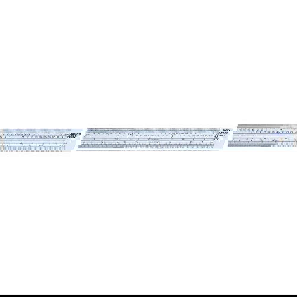 Steel Rule: 1,000 mm OAL, Inch & Metric Graduation, Rigid, 32 mm OAW