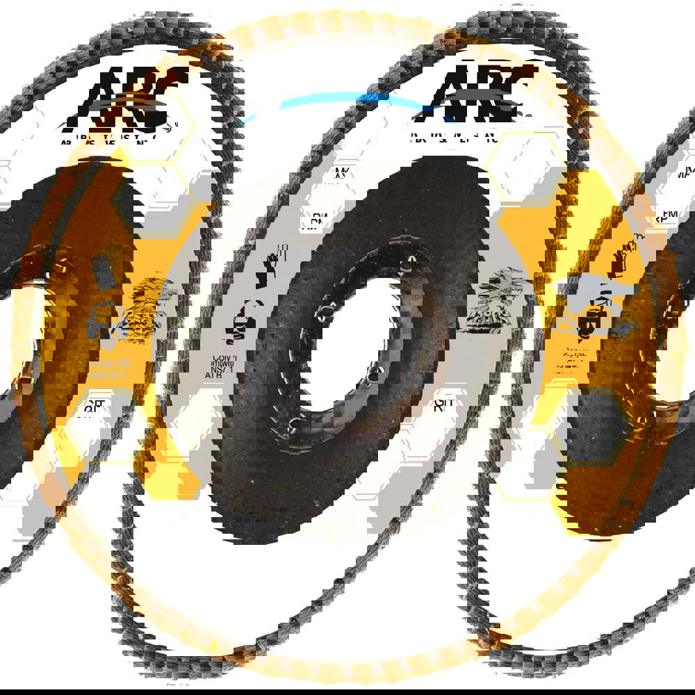 Flap Discs; Disc Diameter: 4-1/2 ; Center Hole Size: 7/8 ; Flap Disc Type: Type 29 ; Grit: 120 ; Abrasive Material: Ceramic Alumina ; Attachment Type: Arbor Hole