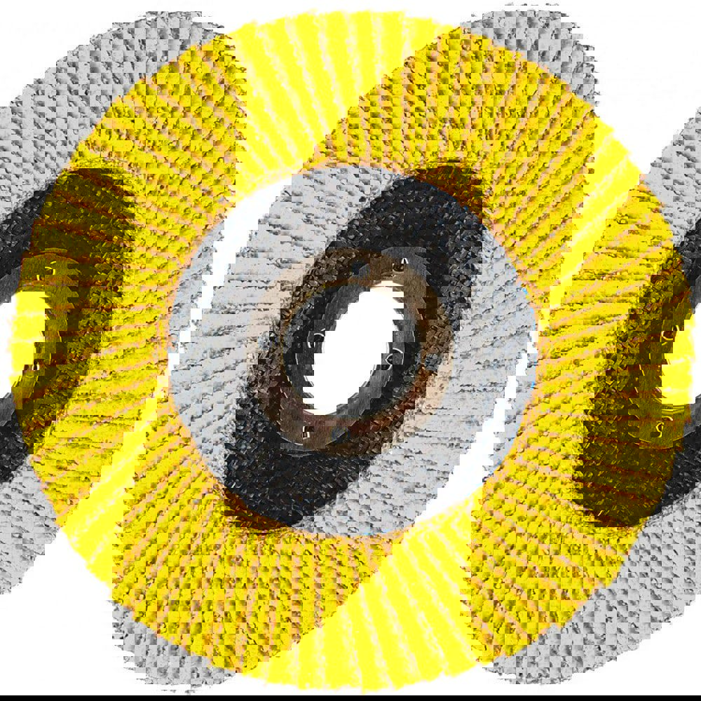 Flap Discs; Disc Diameter: 5 ; Center Hole Thread Size: 5/8-11 ; Flap Disc Type: Type 29 ; Grit: 36 ; Abrasive Material: Ceramic Alumina ; Attachment Type: Threaded Hole