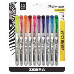 Highlighter Marker: Blue, Fluorescent Pink, Fluorescent Yellow, Green, Light Blue, Red & Violet, Water-Based, Chisel Point