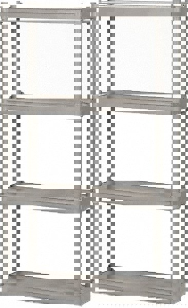 Plastic Shelving; Shelving Type: Structural Plastic Open Shelving ; Color: Charcoal ; Number Of Shelves: 4 ; UNSPSC Code: 24102004