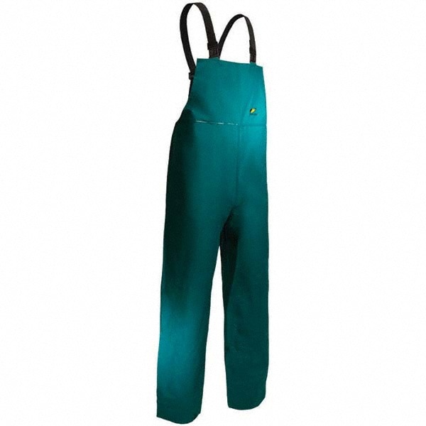 Non-Disposable Rain & Chemical-Resistant Bib Overalls: Green, Polyvinylchloride
