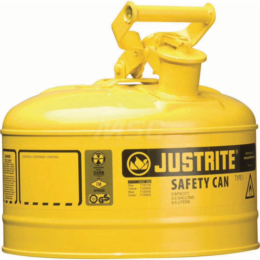 Safety Can: 2.5 gal, Steel