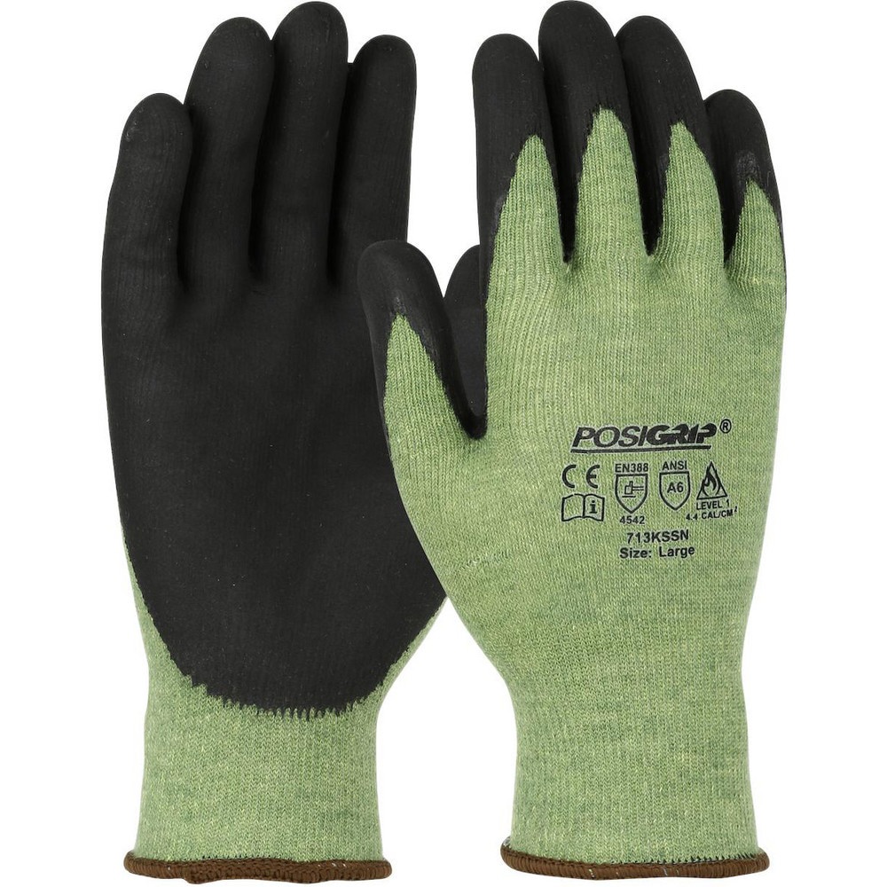 Cut, Puncture & Abrasion-Resistant Gloves: PosiGrip 713KSSN, Size Small, ANSI Cut A6, ANSI Puncture 3, Nitrile, Aramid & PolyKor