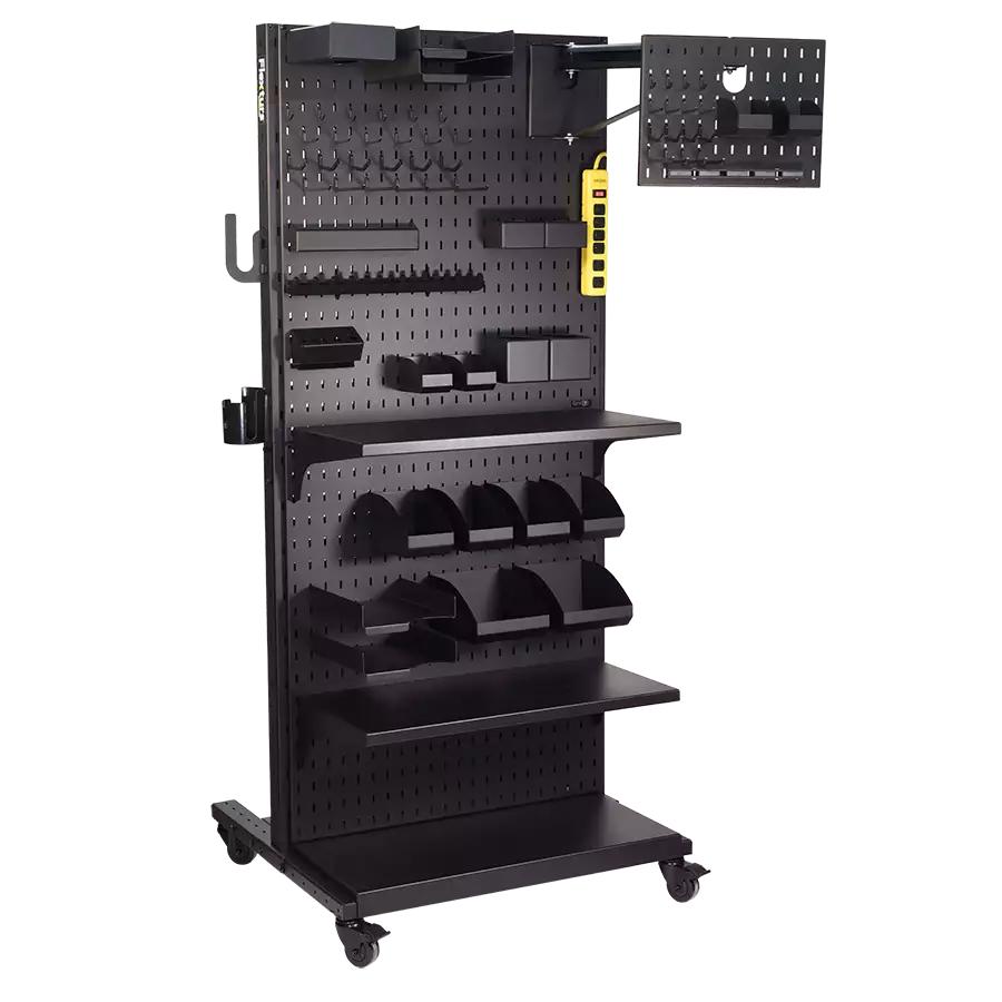Mobile Work Stands; Stand Type: Mobile Tool Board ; Stand Style: Portable ; Brake Type: None ; Leg Style: Fixed ; Load Capacity: 900 ; Color: Matte Black