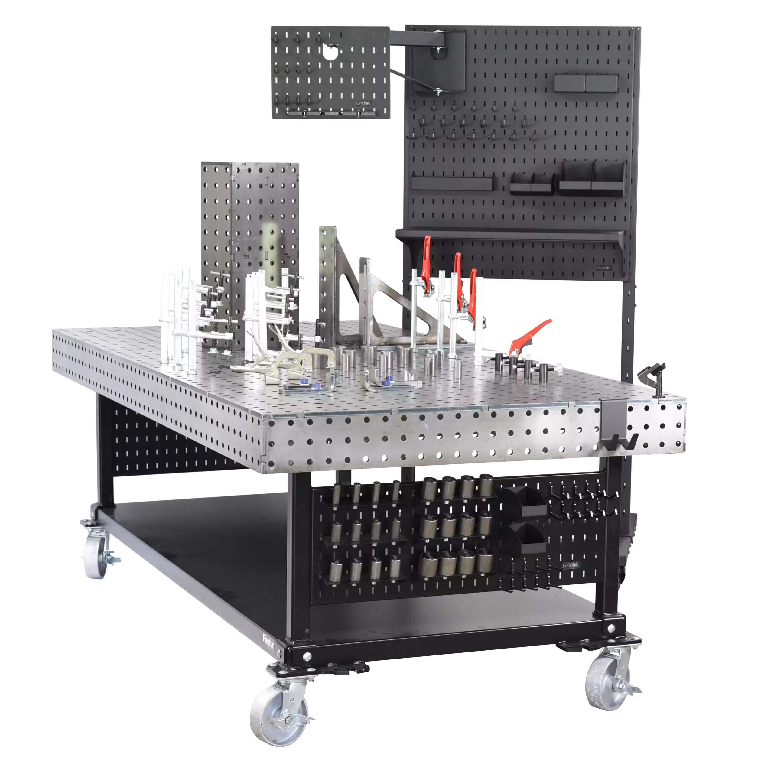 Welding Tables; Overall Width: 96 in ; Overall Length: 48 in ; Shape: Rectangle ; Maximum Load Capacity: 2000.00 ; Material: Steel ; Finish: Metal; Powder Coated