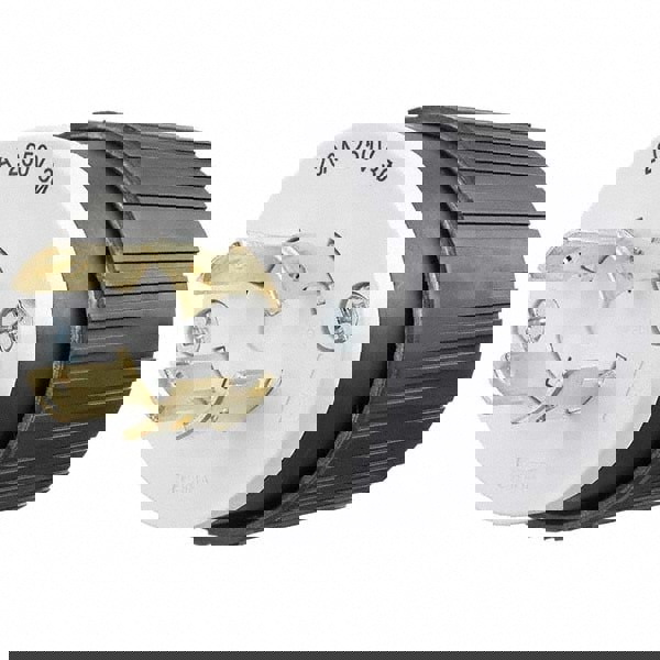 Locking Inlet: Plug, Industrial, L15-20P, 250V, Black & White