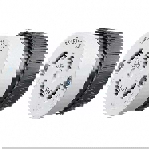 Locking Inlet: Connector, Industrial, L15-30R, 250V, Black & White