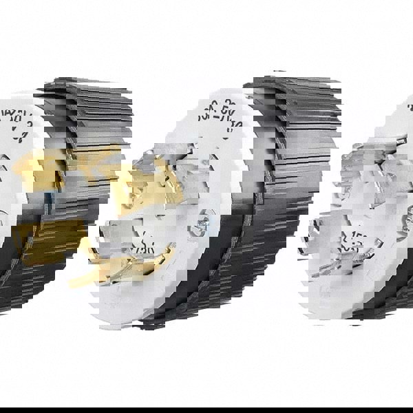 Locking Inlet: Plug, Industrial, L15-30P, 250V, Black & White