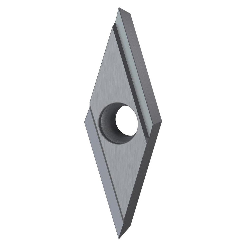 Turning Inserts; ANSI Insert Code: VBET221 ; ISO Insert Code: VBET110304 ; Relief Angle: 5.000 ; Insert Style: VBET ; Corner Radius (Inch): 1/64 ; Corner Radius (Decimal Inch): 0.0157