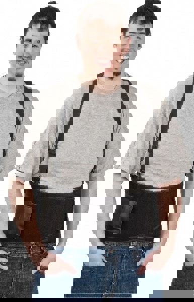 Back Support: Belt with Adjustable Shoulder Straps, X-Large, 58 to 68