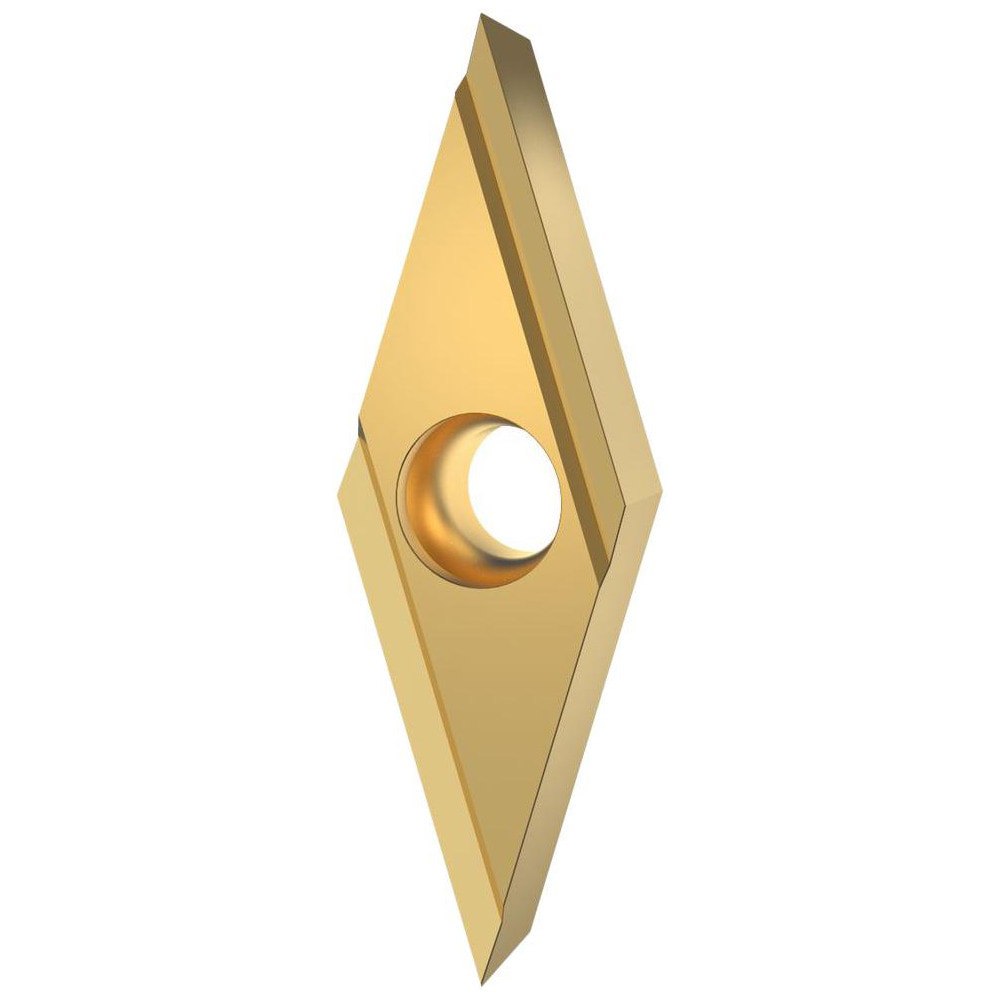 Turning Inserts; ANSI Insert Code: VBET221 ; ISO Insert Code: VBET110304 ; Relief Angle: 5.000 ; Insert Style: VBET ; Corner Radius (Inch): 1/64 ; Corner Radius (Decimal Inch): 0.0157