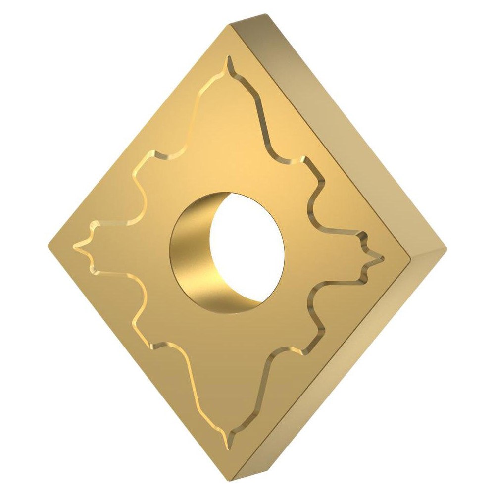 Turning Inserts; ANSI Insert Code: CNMG4305 ; ISO Insert Code: CNMG120402 ; Relief Angle: 0.000 ; Insert Style: CNMG ; Corner Radius (Decimal Inch): 0.0080 ; Included Angle: 35.00