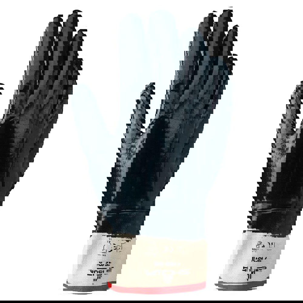 General Purpose Work Gloves: Large, Nitrile Coated, Jersey